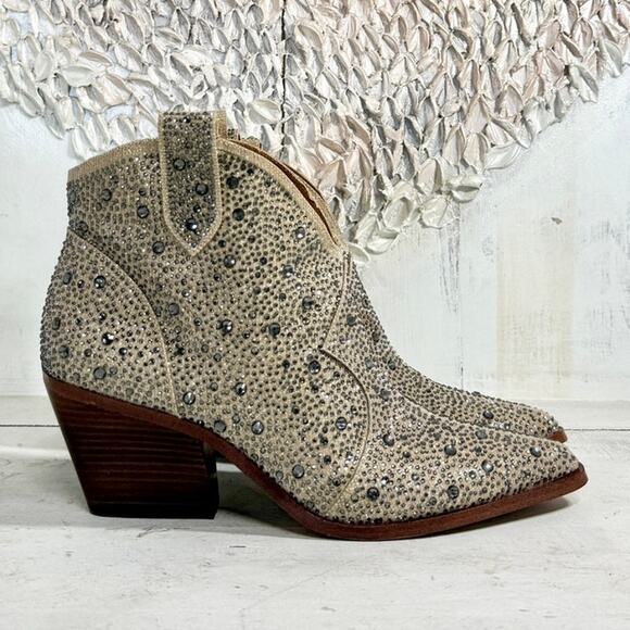 Jessica Simpson Zadie 2 Pull On Pointed Toe Cowboy Western Boots beige 42 / 10M - Picture 3 of 11